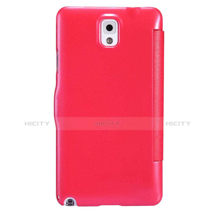 Custodia Portafoglio In Pelle con Supporto L01 per Samsung Galaxy Note 3 N9000 Rosso