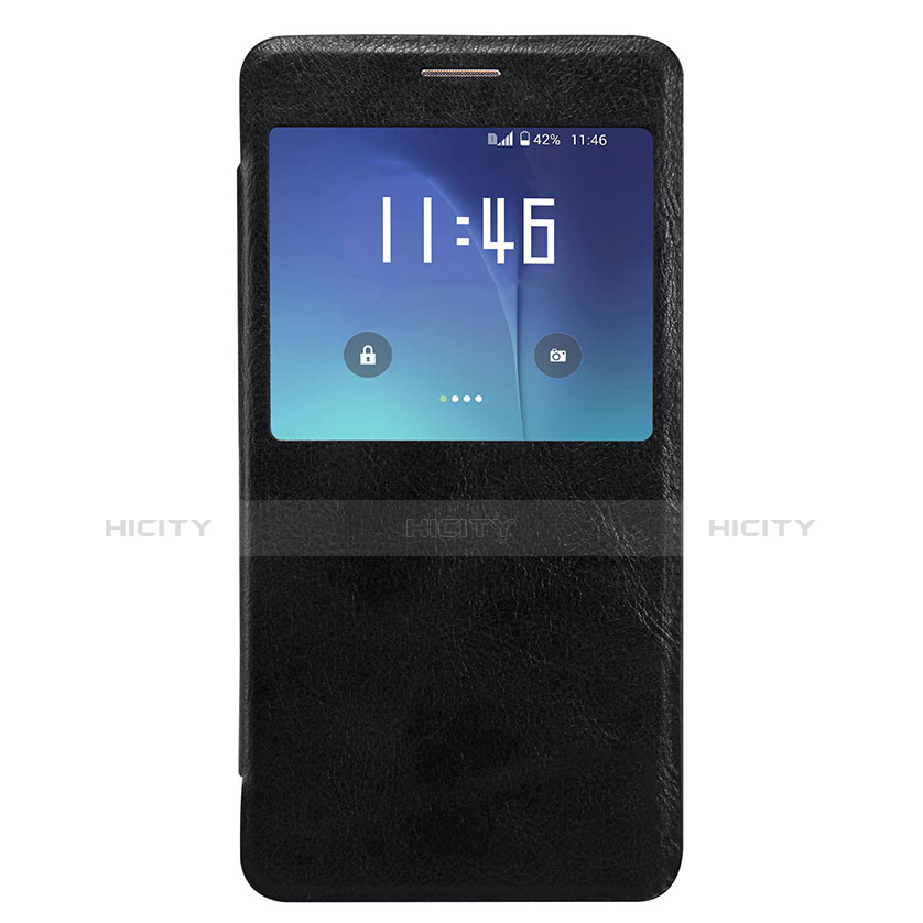 Custodia Portafoglio In Pelle con Supporto L01 per Samsung Galaxy Note 5 N9200 N920 N920F Nero