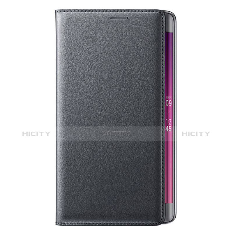 Custodia Portafoglio In Pelle con Supporto L01 per Samsung Galaxy Note Edge SM-N915F Nero