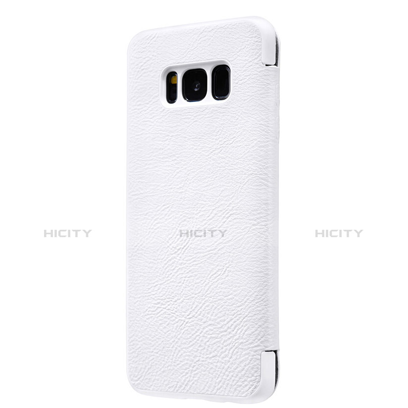 Custodia Portafoglio In Pelle con Supporto L01 per Samsung Galaxy S8 Bianco