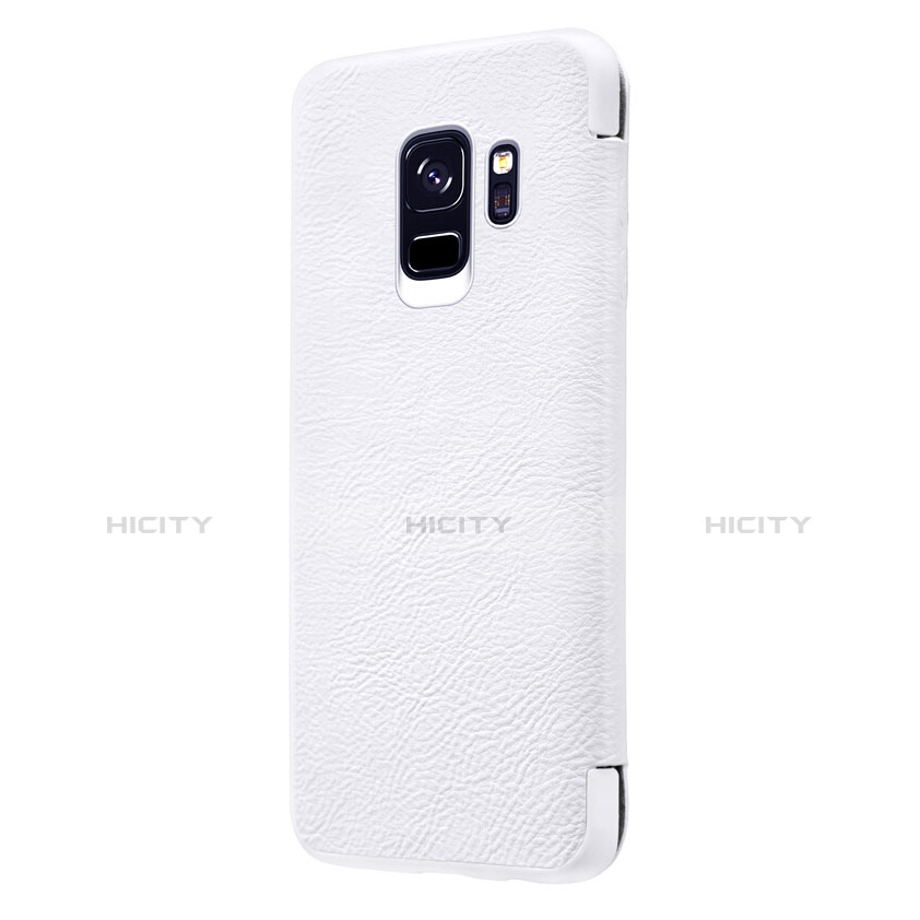 Custodia Portafoglio In Pelle con Supporto L01 per Samsung Galaxy S9 Bianco