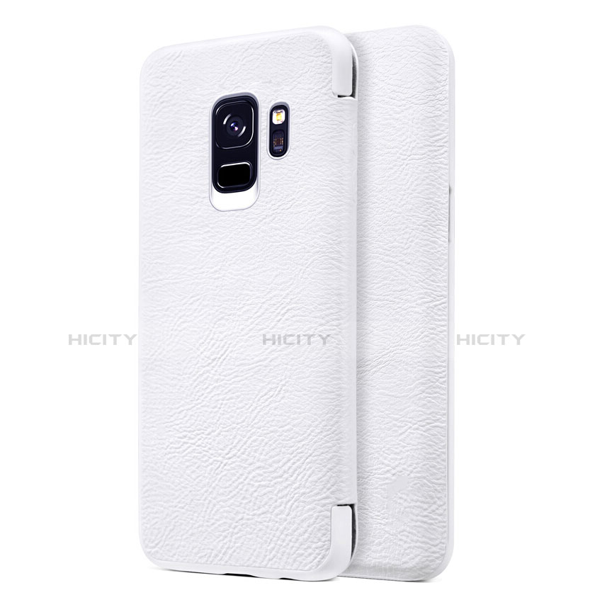 Custodia Portafoglio In Pelle con Supporto L01 per Samsung Galaxy S9 Bianco