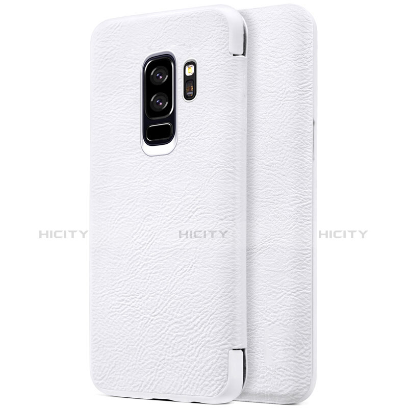 Custodia Portafoglio In Pelle con Supporto L01 per Samsung Galaxy S9 Plus Bianco