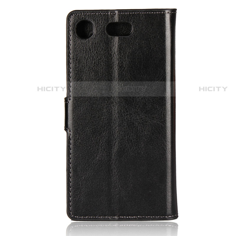 Custodia Portafoglio In Pelle con Supporto L01 per Sony Xperia XZ1 Compact Nero