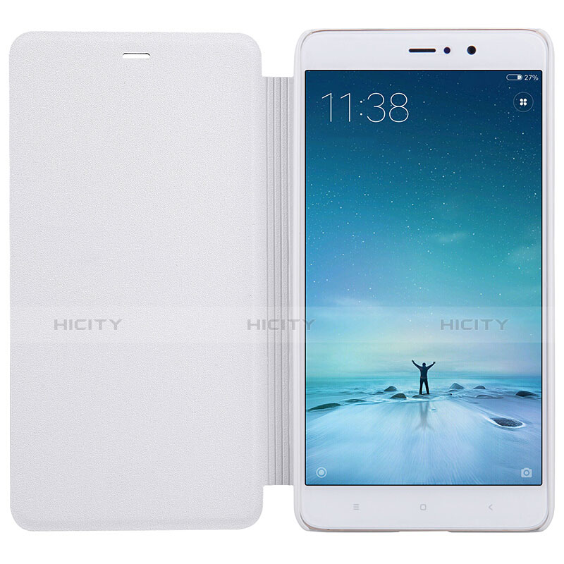 Custodia Portafoglio In Pelle con Supporto L01 per Xiaomi Mi 5S Plus Bianco