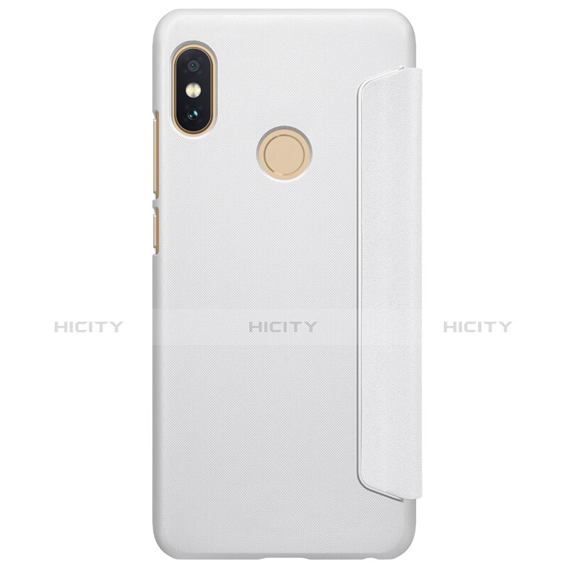 Custodia Portafoglio In Pelle con Supporto L01 per Xiaomi Redmi Note 5 AI Dual Camera Bianco