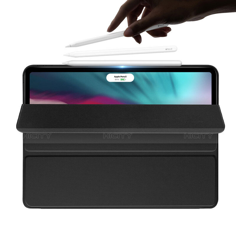 Custodia Portafoglio In Pelle con Supporto L02 per Apple iPad Pro 12.9 (2018) Nero