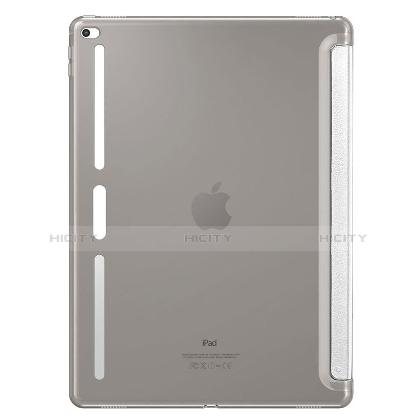Custodia Portafoglio In Pelle con Supporto L02 per Apple iPad Pro 12.9 Argento
