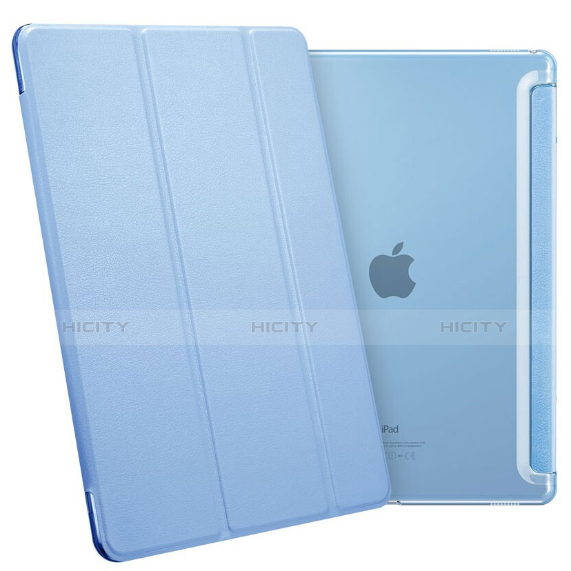 Custodia Portafoglio In Pelle con Supporto L02 per Apple iPad Pro 12.9 Cielo Blu