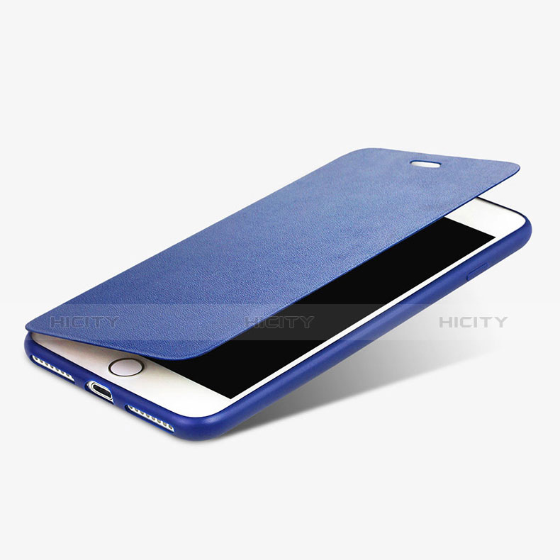 Custodia Portafoglio In Pelle con Supporto L02 per Apple iPhone 7 Plus Blu