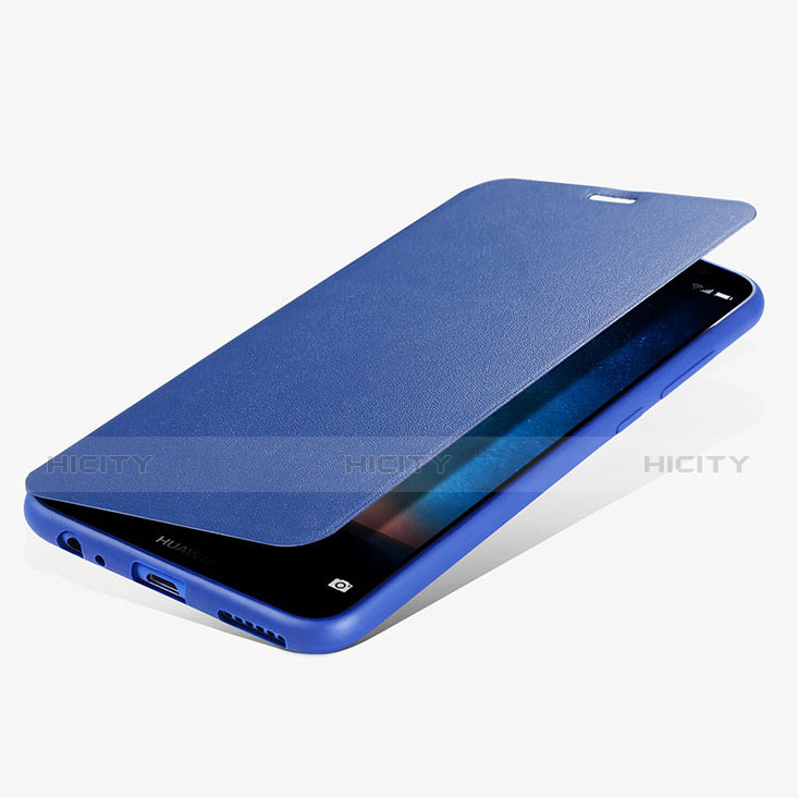 Custodia Portafoglio In Pelle con Supporto L02 per Huawei Mate 10 Lite Blu