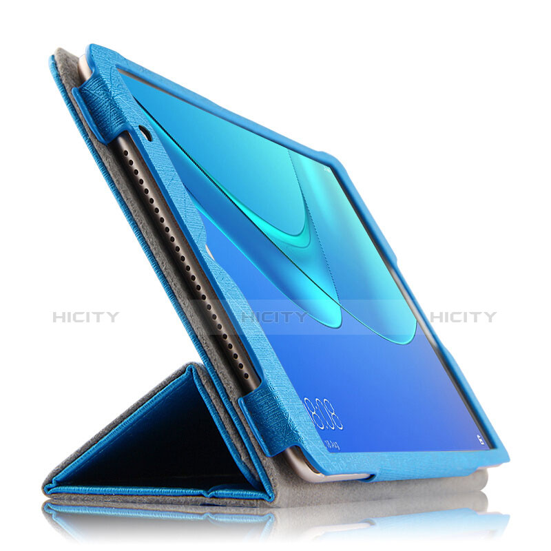 Custodia Portafoglio In Pelle con Supporto L02 per Huawei MediaPad M5 8.4 SHT-AL09 SHT-W09 Blu