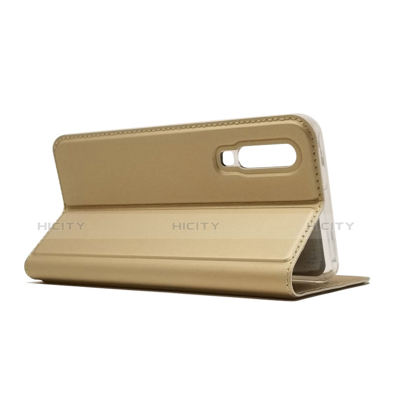 Custodia Portafoglio In Pelle con Supporto L02 per Huawei P30 Oro