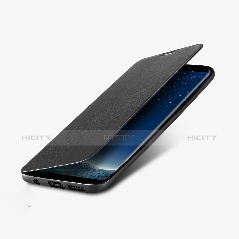 Custodia Portafoglio In Pelle con Supporto L02 per Samsung Galaxy S8 Nero