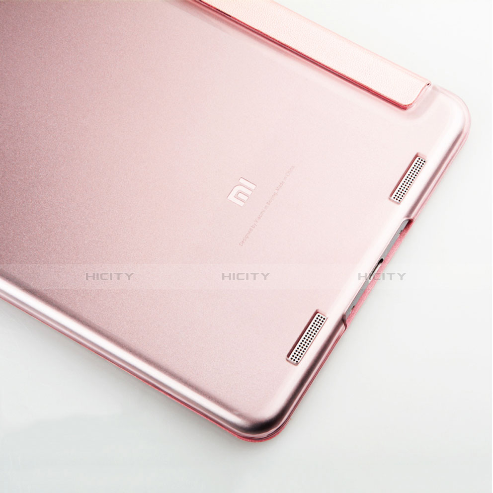 Custodia Portafoglio In Pelle con Supporto L02 per Xiaomi Mi Pad 3 Oro Rosa