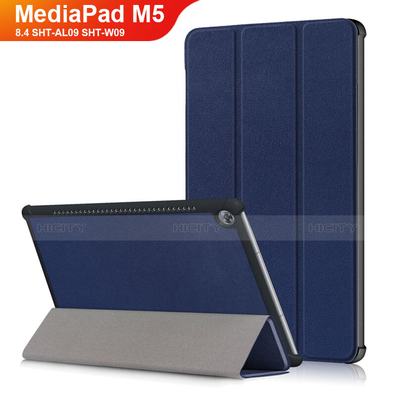 Custodia Portafoglio In Pelle con Supporto L03 per Huawei MediaPad M5 8.4 SHT-AL09 SHT-W09 Blu
