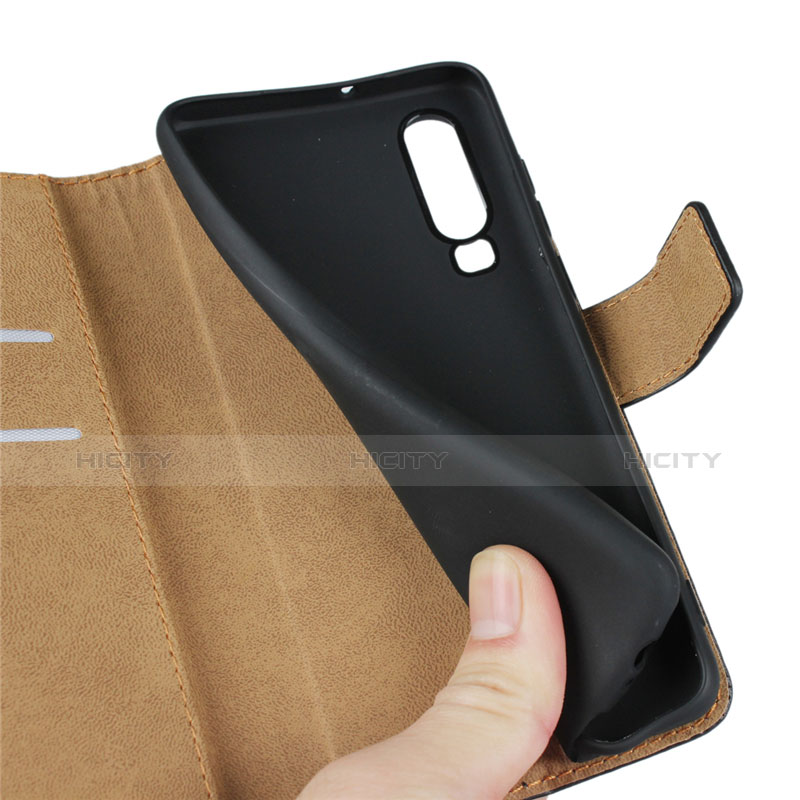 Custodia Portafoglio In Pelle con Supporto L03 per Huawei P30 Nero