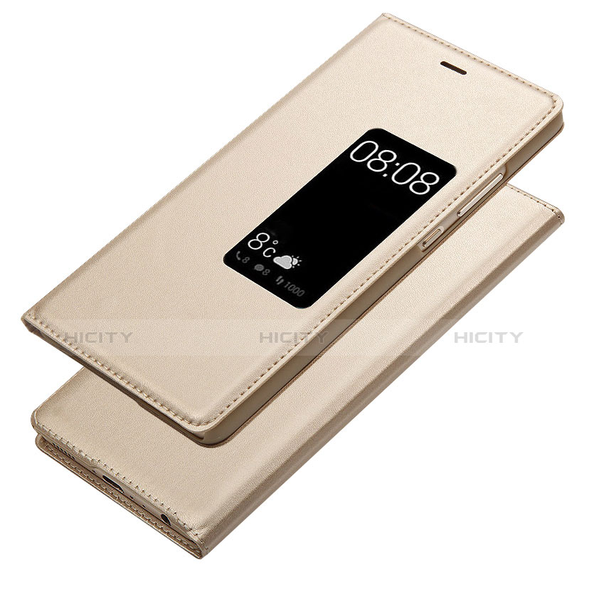 Custodia Portafoglio In Pelle con Supporto L03 per Huawei P9 Plus Oro