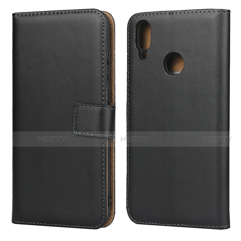 Custodia Portafoglio In Pelle con Supporto L03 per Huawei Y7 Pro (2019) Nero