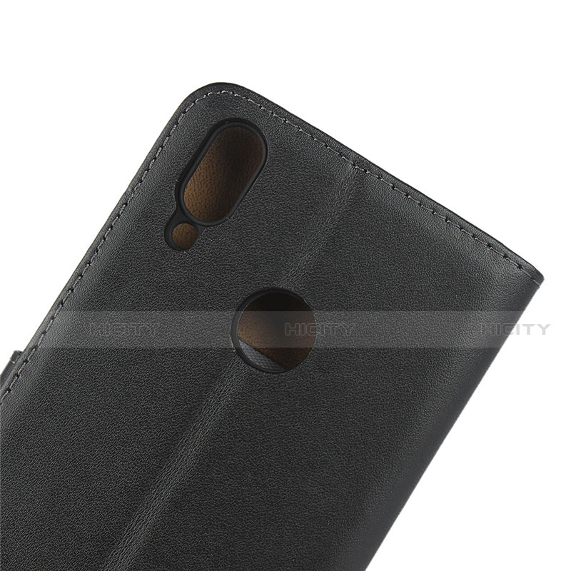 Custodia Portafoglio In Pelle con Supporto L03 per Huawei Y7 Pro (2019) Nero