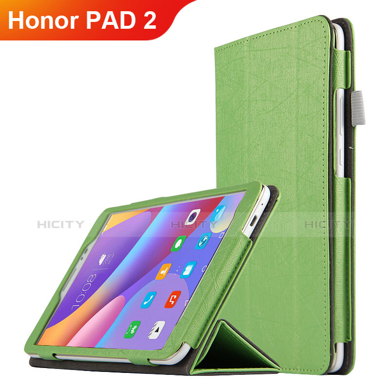 Custodia Portafoglio In Pelle con Supporto L04 per Huawei Honor Pad 2 Verde