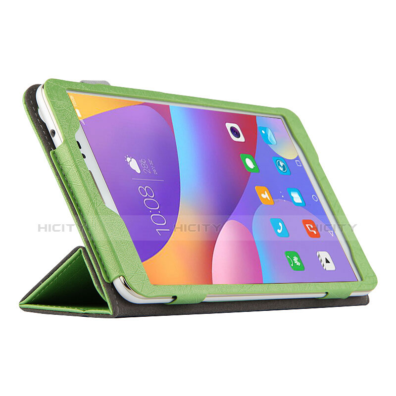 Custodia Portafoglio In Pelle con Supporto L04 per Huawei Honor Pad 2 Verde