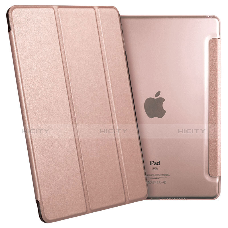 Custodia Portafoglio In Pelle con Supporto L05 per Apple iPad Mini 4 Oro Rosa