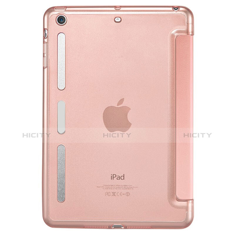 Custodia Portafoglio In Pelle con Supporto L05 per Apple iPad Mini Oro Rosa