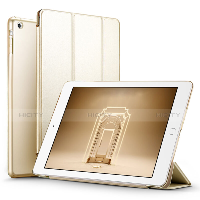 Custodia Portafoglio In Pelle con Supporto L06 per Apple iPad Mini 2 Oro