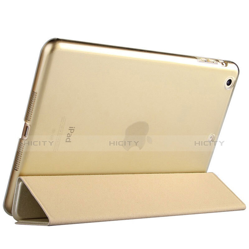 Custodia Portafoglio In Pelle con Supporto L06 per Apple iPad Mini Oro
