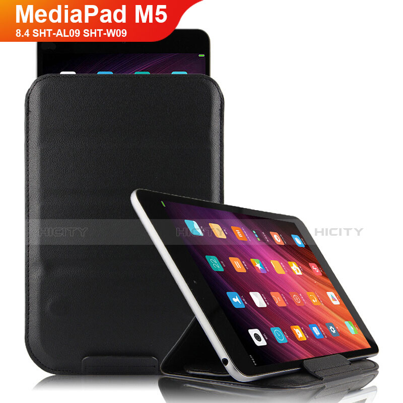 Custodia Portafoglio In Pelle con Supporto L06 per Huawei MediaPad M5 8.4 SHT-AL09 SHT-W09 Nero