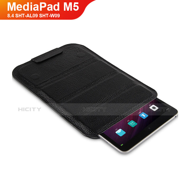 Custodia Portafoglio In Pelle con Supporto L07 per Huawei MediaPad M5 8.4 SHT-AL09 SHT-W09 Nero