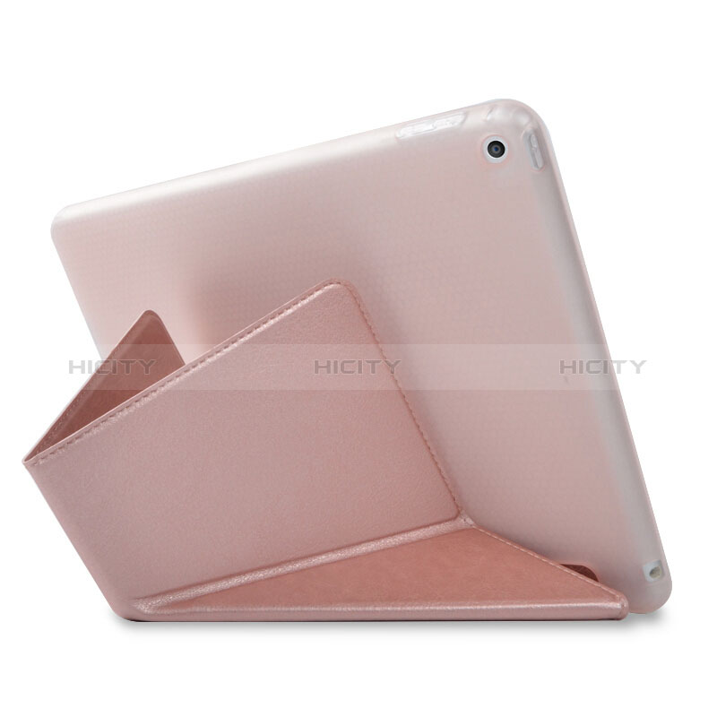 Custodia Portafoglio In Pelle con Supporto L08 per Apple New iPad 9.7 (2018) Oro Rosa