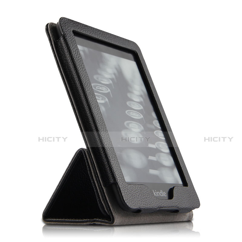 Custodia Portafoglio In Pelle con Supporto per Amazon Kindle Paperwhite 6 inch Nero