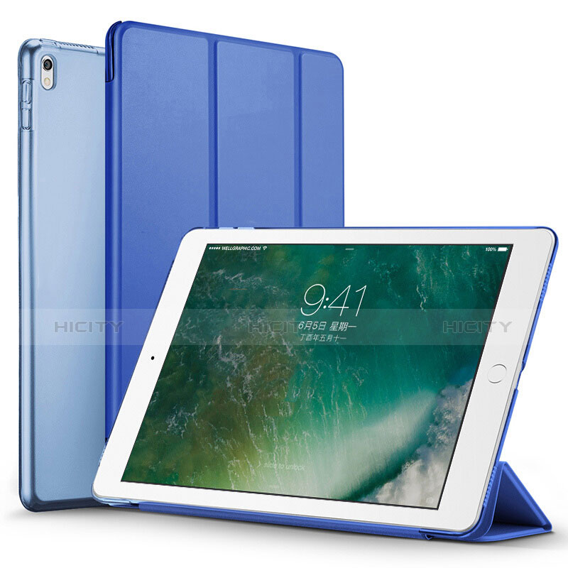 Custodia Portafoglio In Pelle con Supporto per Apple iPad Pro 12.9 (2017) Blu