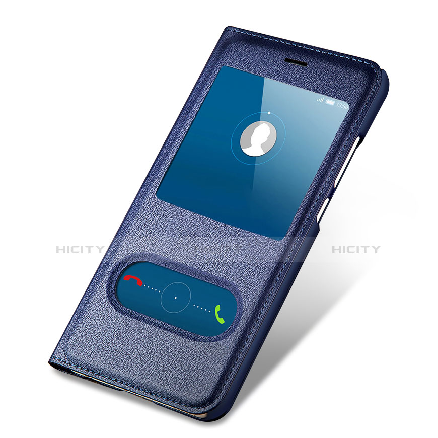 Custodia Portafoglio In Pelle con Supporto per Huawei GR3 (2017) Blu