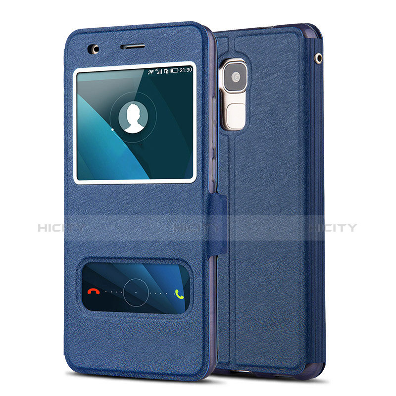 Custodia Portafoglio In Pelle con Supporto per Huawei GR5 Mini Blu