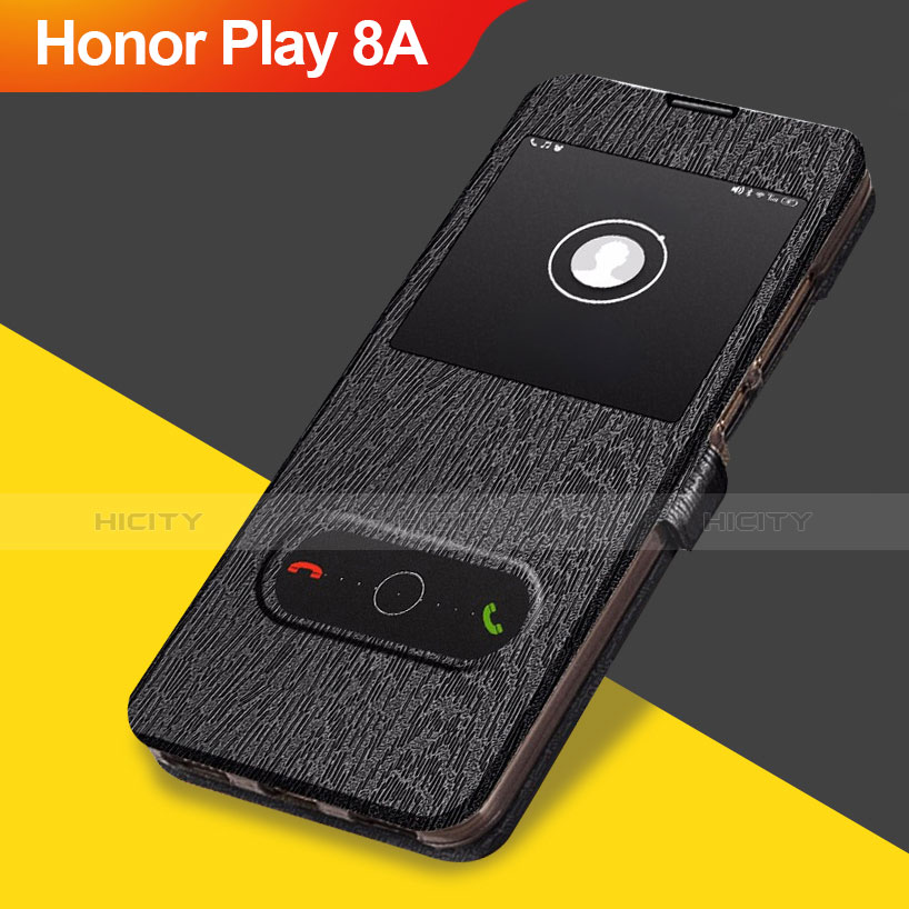 Custodia Portafoglio In Pelle con Supporto per Huawei Honor Play 8A Nero