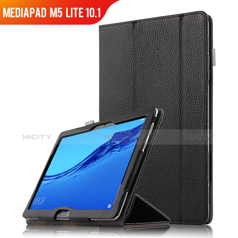 Custodia Portafoglio In Pelle con Supporto per Huawei MediaPad M5 Lite 10.1 Nero