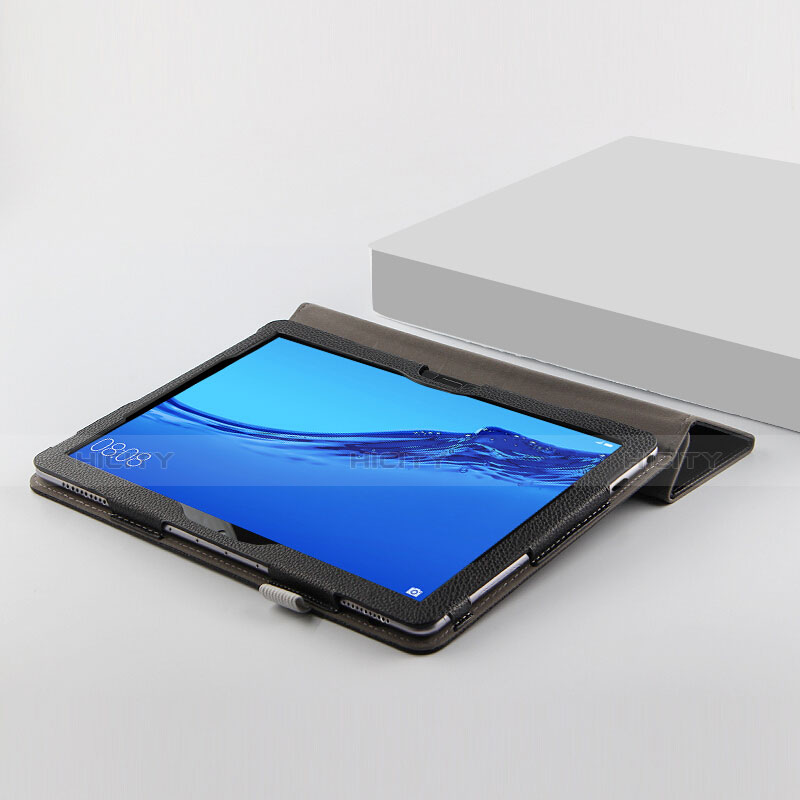 Custodia Portafoglio In Pelle con Supporto per Huawei MediaPad M5 Lite 10.1 Nero