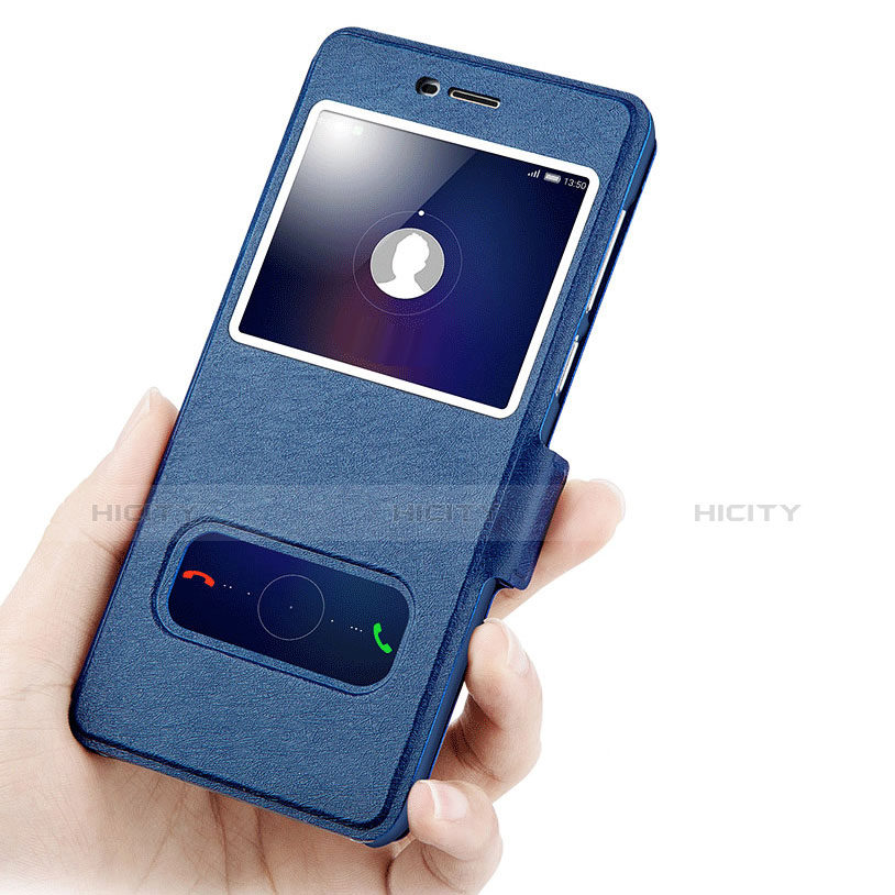 Custodia Portafoglio In Pelle con Supporto per Huawei Nova Young Blu