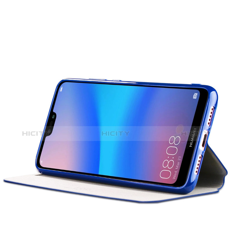 Custodia Portafoglio In Pelle con Supporto per Huawei P20 Blu