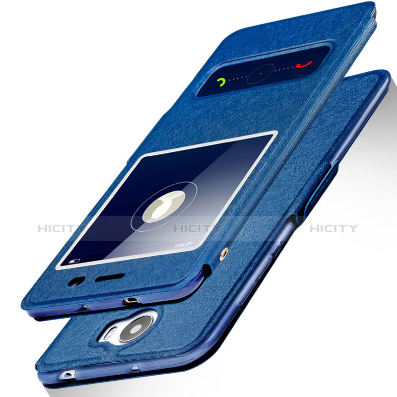 Custodia Portafoglio In Pelle con Supporto per Huawei Y5 II Y5 2 Blu