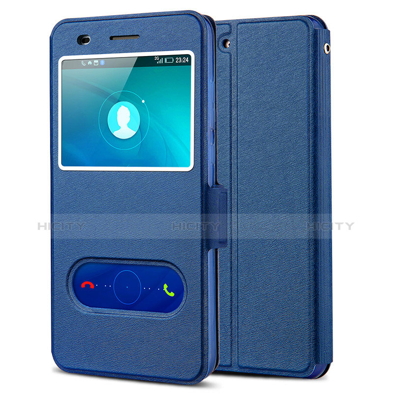 Custodia Portafoglio In Pelle con Supporto per Huawei Y6 II 5 5 Blu