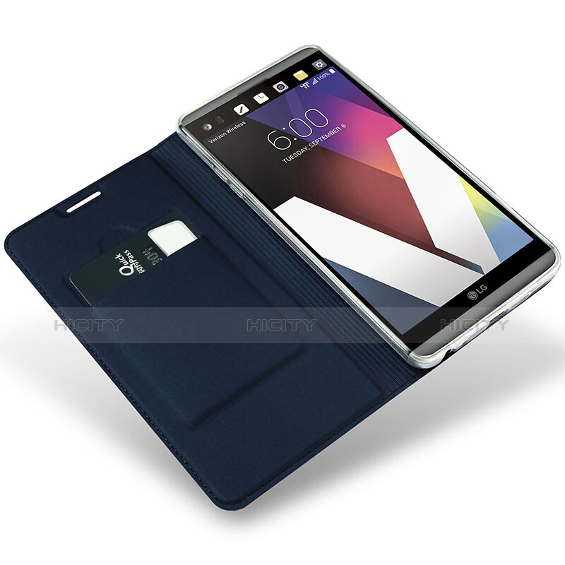 Custodia Portafoglio In Pelle con Supporto per LG G6 Blu