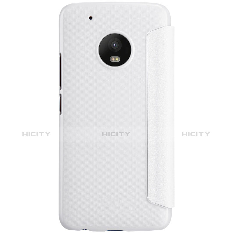 Custodia Portafoglio In Pelle con Supporto per Motorola Moto G5 Plus Bianco