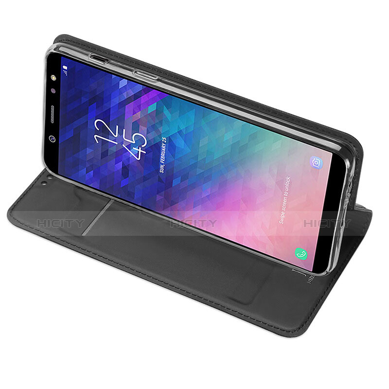 Custodia Portafoglio In Pelle con Supporto per Samsung Galaxy A6 (2018) Dual SIM Nero