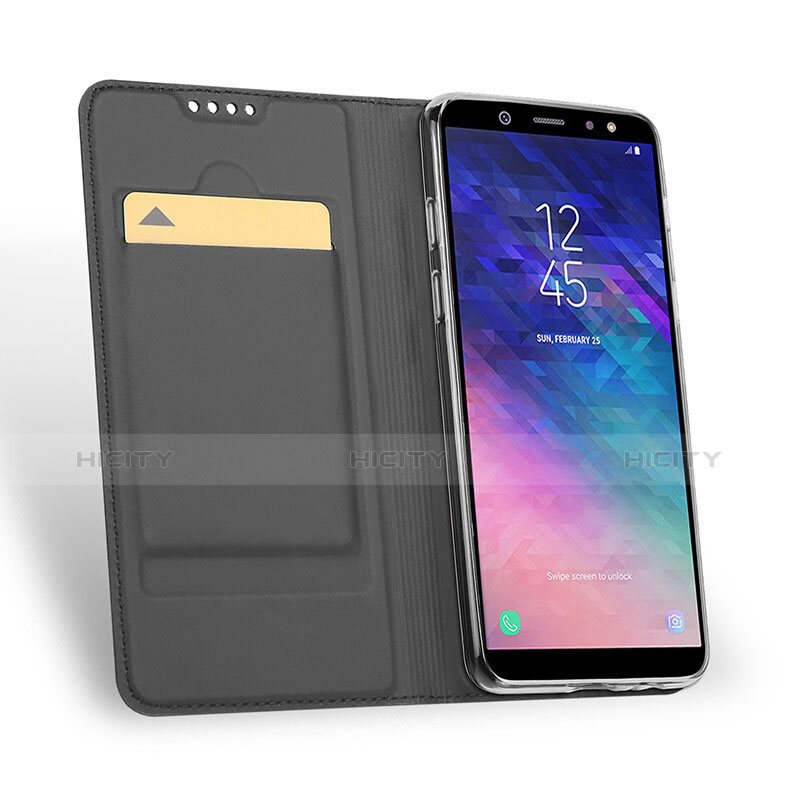 Custodia Portafoglio In Pelle con Supporto per Samsung Galaxy A6 (2018) Nero