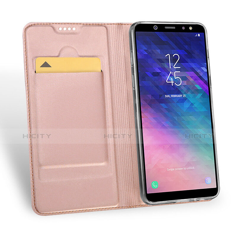 Custodia Portafoglio In Pelle con Supporto per Samsung Galaxy A6 (2018) Oro Rosa