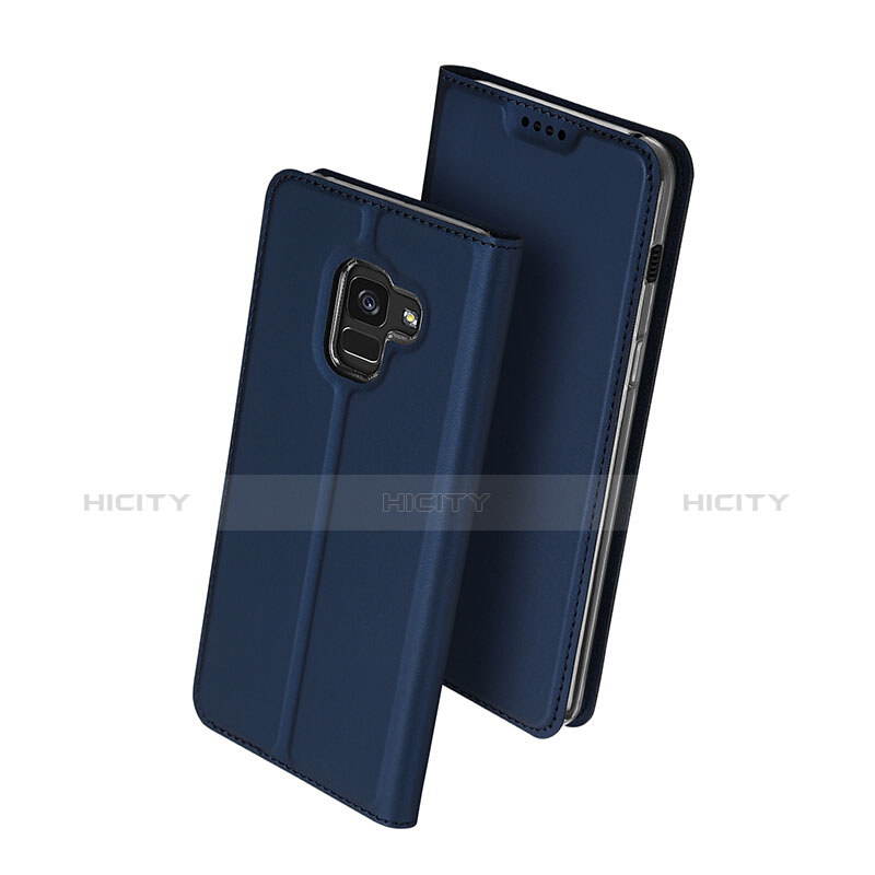 Custodia Portafoglio In Pelle con Supporto per Samsung Galaxy A8+ A8 Plus (2018) Duos A730F Blu